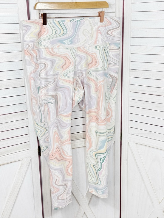 Old Navy Pants - Old Navy High Waisted PowerSoft Side Pocket Leggings Pastel Marbled Swirl XXL